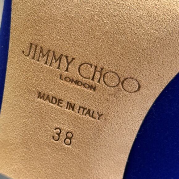 Jimmy Choo‎ Bing 100 Satin Crystal-Strap Mules Size 38 - Picture 8 of 12